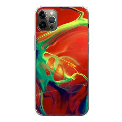 Produktbild von MuchoWow® Handyhülle Schutzhülle Hülle für iPhone 12 Pro Max Kunst - Tinte - Farben - Psychedelisch Silikon Softcase Handy Hülle - Hartschale