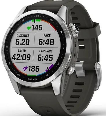 Produktbild von Garmin fenix 7S - S30852-H2751-B113 - 42 mm - silber - Sportuhr mit Band - Silikon - Graphit