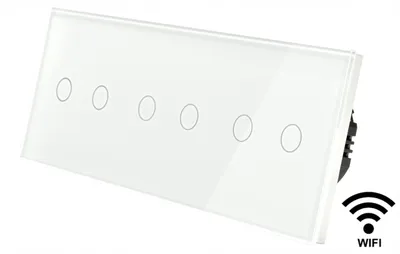 Produktbild von Indual 2+2+2 WiFi Glas-Wandschalter Touch WiFi ohne N weiß
