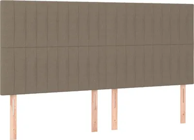 Produktbild von vidaXL Kopfteil Taupe 200 x 5 x 118/128 cm Stoff