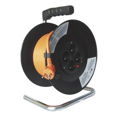 Produktbild von Solight PB09, Schwarz, Orange, 4 AC-Ausgänge, Typ E, Typ E, Abgewinkelt, 25 m