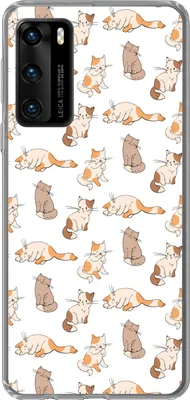 Produktbild von MuchoWow® Handyhülle Schutzhülle Hülle für Telefoonhoesje Huawei P40 Muster - Katze - Kätzchen - Jungen - Mädchen - Kinder - Kinder Silikon Softcase Handy Hülle - Handytasche