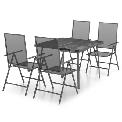 Image de vidaXL Ensemble de jardin 5 pièces anthracite acier