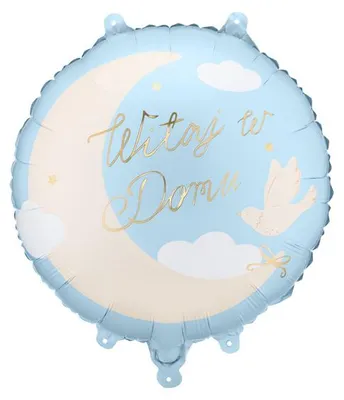 Obrázek produktu pro Fóliový balón „Vítej doma“ s bonbónkem, světle modrý, 35 cm