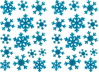 Produktbild von Oblique Unique 30 Schneeflocken Schnee Sticker Schneekristall Aufkleber für Weihnachten Weihnachtsdeko zum Basteln türkis