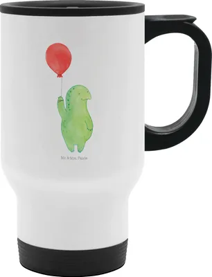 Produktbild von Mr. & Mrs. Panda Teebecher To Go Schildkröte Luftballon - Weiß - Geschenk, Thermobecher, Schildkröten, thermosbecher, Isolierbecher Edelstahl, Motivation, To-Go-Becher