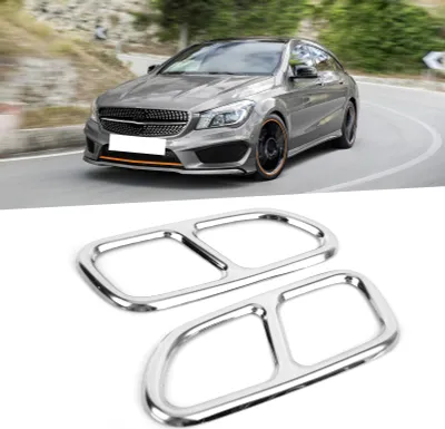 Obrázok produktu pre Kryt výfuku Auto-Quad, nerezová oceľ, lesklý, náhradný diel pre Mercedes-Benz CLA 2013–2015