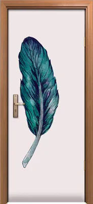 Produktbild von Türposter 80x200 cm Türaufkleber Türtapete Türfolie Klebefolie Malarei Aquarell Vogel federn