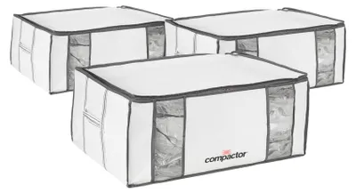 Image de COMPACTOR - Lot 3 housses rangement sous vide XXL - 65 x 45 x H.27 cm - Blanc