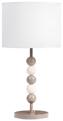 Produktbild von BELIANI Tischlampe Messing Metall mit Stoffschirm Trommelform 58 cm Hoch Modern Langes Kabel mit Schalter Schlaf- u. Wohnzimmer Beleuchtung
