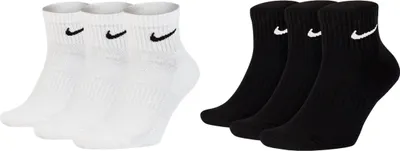 Produktbild von Nike SX7677 Socken Damen Herren Kurz Sportsocken Sparset - Größe: 38-42 - Farbe: 3 Paar weiss 3 Paar schwarz
