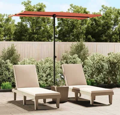 Immagine prodotto di Maison Exclusive - Ombrellone con palo in alluminio, dimensioni 180x110 cm, colore terracotta