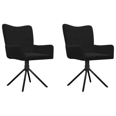 Produktbild von vidaXL Esszimmerstühle 2 Stk. Drehbar Schwarz Samt