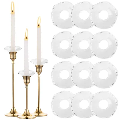 12er-Set Tropfschutz für Kerzenhalter aus Glas, klar