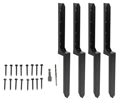 Produktbild von Zaunpfostenpfahl-Set, robuster Stahlanker, Erdspieß zur Reparatur von geneigtem, gebrochenem Holz, 4er-Pack
