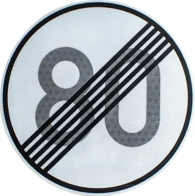 Produktbild von Original RA2 Verkehrszeichen Nr. 278-80 ENDE 80 km/h RSA-21 RAL StVO Verkehrsschild Straßenschild Schild Schilder Baustellenschild Temposchild 600 mm