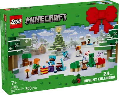 Produktbild von LEGO® Minecraft Adventskalender 2025 – 24 Überraschungen mit Figuren, Mini-Modellen & Zubehör | Weihnachtskalender für Kinder & Minecraft Fans - 21280 300 Teile