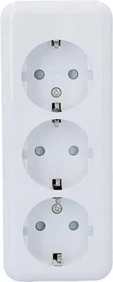 Productafbeelding van Stopcontact Opbouw - Wandcontactdoos - Meerdere Apparaten - Aardingscontact - 3-voudig - Wit