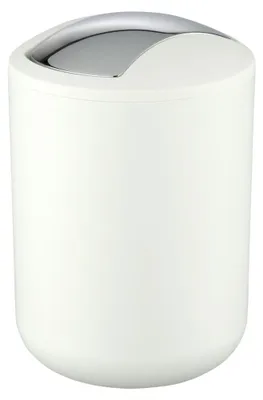 Produktbild von WENKO Kosmetikeimer Mod. Brasil S 2 Liter Badezimmer-Mülleimer mit Schwingdeckel aus bruchsicherem Kunststoff BPA-frei Weiß Ø 14 x 21 cm