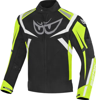 Zdjęcie produktu dla Wodoodporna tekstylna kurtka motocyklowa Berik The Eye, czarny/niebiesko-żółty, 52