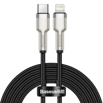 Obrázok produktu pre Baseus Dátový Kábel Cafule Series Metal (CATLJK-B01) - Type-C na Lightning, 20W, 2 m - Čierna