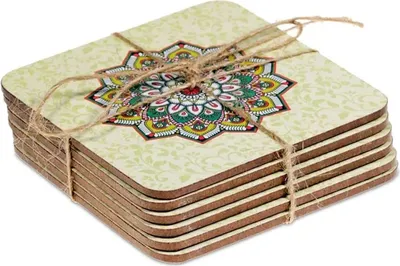 Obrázok produktu pre Mandala Untersetzer grün Set von 6 Stück