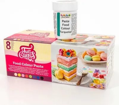 Produktbild von AOS Set | Lebensmittelfarben Set | 9x 30g Farben incl. Türkis | hochintensieve Paste Farben Set für Torten, Kuchen, Backen, Kuchendekoration.
