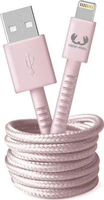 Produktbild von Hama USB auf Lightning Kabel 2m, Smokey Pink, beidseitig