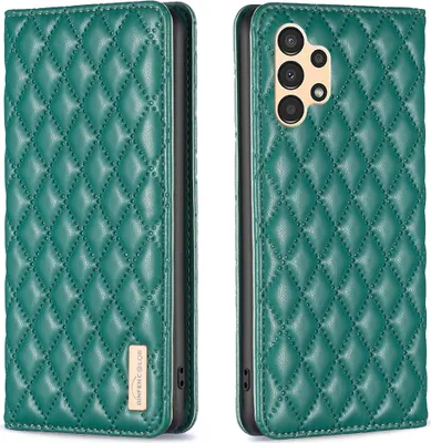 Produktbild von Galaxy A13 Hülle, Elegant Bookstyle Flip Leder Kartenfächer Schutzhülle mit Ständer für Samsung Galaxy A13 4G / A13 5G Grün