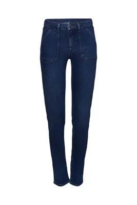 Produktbild von Esprit Slim-Fit-Jeans mit mittlerer Bundhöhe, blue dark washed