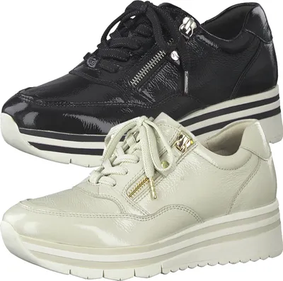Produktbild von Tamaris Damen Schnürschuhe Plateau Halbschuhe Leder 1-23707-26, Größe:41 EU, Farbe:Beige