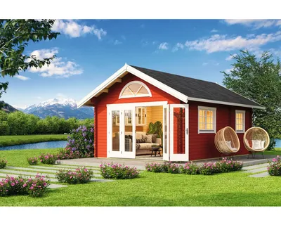 Produktbild von Gartenhaus Outdoor Life Caroline 2.3 inkl. Fußboden, Schlafboden 489,9 x 657 cm schwedenrot