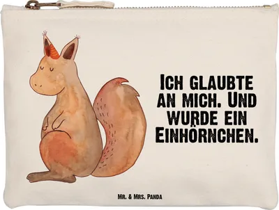 Produktbild von Mr. & Mrs. Panda Stifteetui Einhorn Glauben Größe M - Weiß - Geschenk, Federmappe, Eichhörnchen, Mäppchen, Unicorn, Schlampermäppchen, Etui, Eichhorn, Einhörner