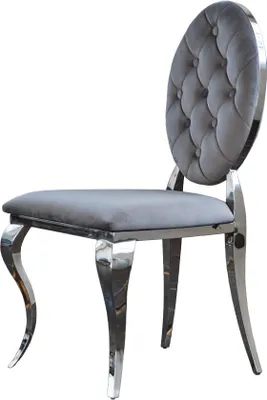 Produktbild von KAWOLA Stuhl LINDA Esszimmerstuhl Barock Velvet grau