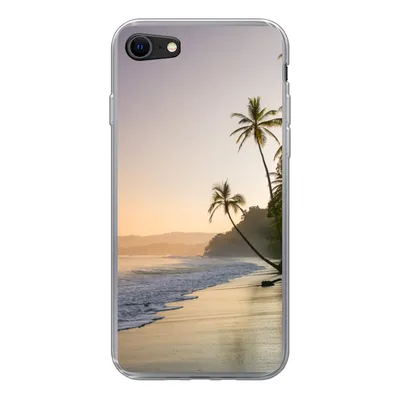 Produktbild von MuchoWow® Handyhülle Schutzhülle Hülle für iPhone 7 Strand - Meer - Palme Silikon Softcase Handy Hülle - Kartenhalter