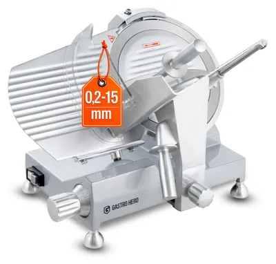 Produktbild von GastroHero Aufschnittmaschine ASM300 | Elektrische Wurstschneidemaschine aus Aluminium | Messerdurchschnitt 300 mm | Schnittstärke 0,2–15 mm