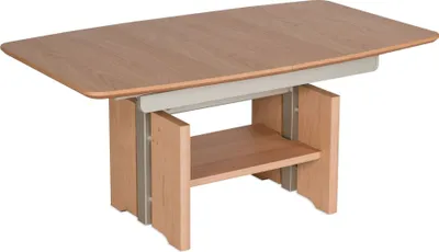 Produktbild von Funktionstisch Caren höhenverstellbar und ausziehbar 120(160) x 70 x 54-73 Couchtisch massiv Wildeiche Bianco 16071