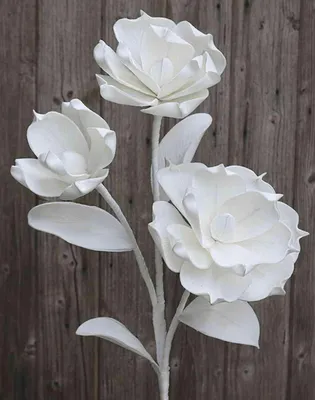 Produktbild von artplants.de Deko Kamelien Zweig Rania, weiß, 95cm, Ø20cm - Kunst Kamelien Zweig