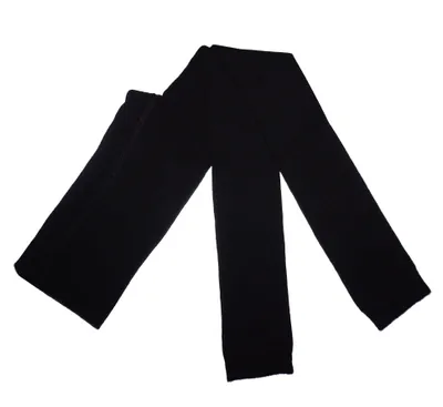 Produktbild von Kinder Plüsch Leggings aus Baumwolle Einfarbig Schwarz Größe 152-164