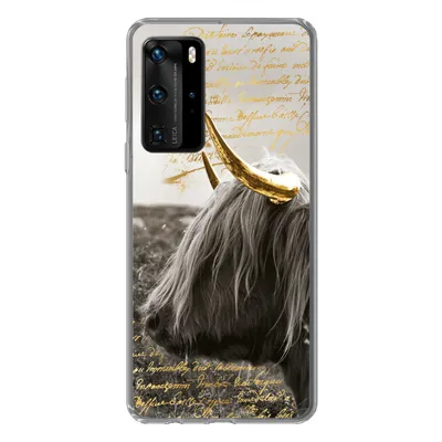 Produktbild von MuchoWow® Handyhülle Schutzhülle Hülle für Huawei P40 Pro Schottischer Highlander - Gold - Hoorn Silikon Softcase Handy Hülle - Schutz