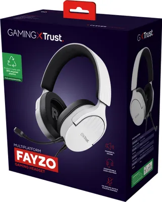 Produktbild von Trust GXT 489W FAYZO, Kabelgebunden, Gaming, 20 - 20000 Hz, 255 g, Kopfhörer, Schwarz, Weiß