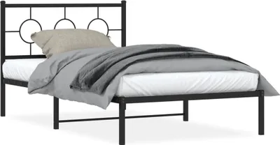 Obrázek produktu pro Postel s čelem kovová černá 107x203 cm