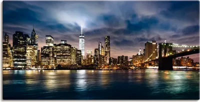Produktbild von ARTland Leinwandbild Sonnenaufgang über Manhattan Größe: 60x30 cm