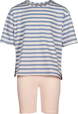 Produktbild von SKINY Mädchen Schlafanzug Set 2 tlg.- Every Night in Skiny, Pyjama kurz, Streifen Blau/Rosa 176