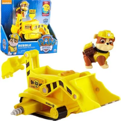 Obrázek produktu pro Tlapková patrola - Akční vozidla - velký výběr: Chase - Marshall - Zuma - Rubble - plus figurky, barevný motiv:Rubble