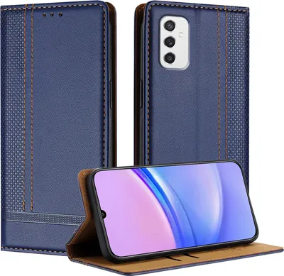 Obrázek produktu pro Pouzdro pro Samsung Galaxy M52 5G kožené flipové pouzdro s funkcí stojánku modré