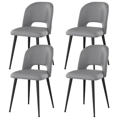 Produktbild von Esszimmerstühle 4er Set Esszimmerstuhl Samt Küchenstühle Grau