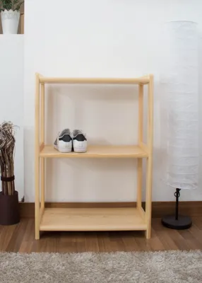 Produktbild von Schuhregal Kiefer massiv Vollholz natur Junco 57C - Abmessung 86 x 60 x 30 cm
