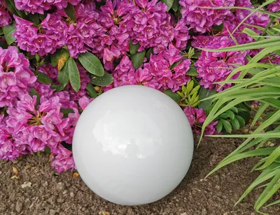 Produktbild von Dekorationskugel 20 cm Edelstahl weiß poliert Dekokugel Gartenkugel Gartendeko