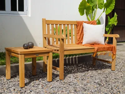 Produktbild von Teakea Windsor Teak-Gartenbank 120 cm – -es Teakholz | 2-Sitzer-Parkbank
